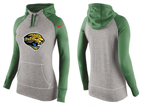 Women's Nike Jacksonville Jaguars Performance Hoodie Grey & Green - Click Image to Close